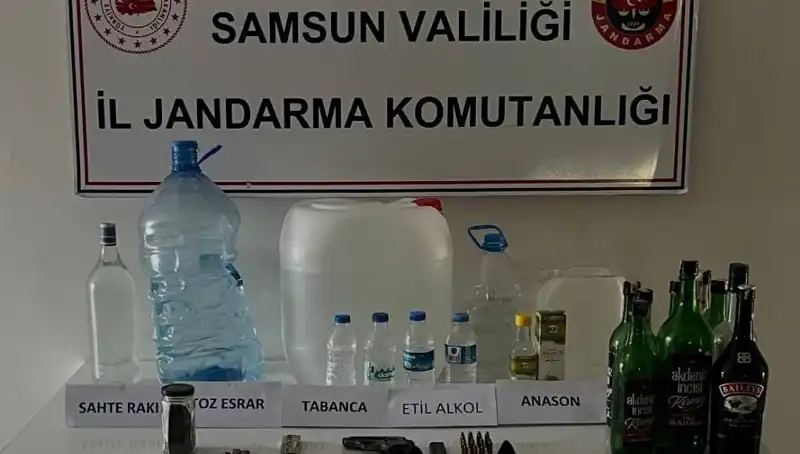 Samsun'da Dev Sahte İçki Operasyonu: Litrelerce Kaçak İçki Ele Geçirildi!